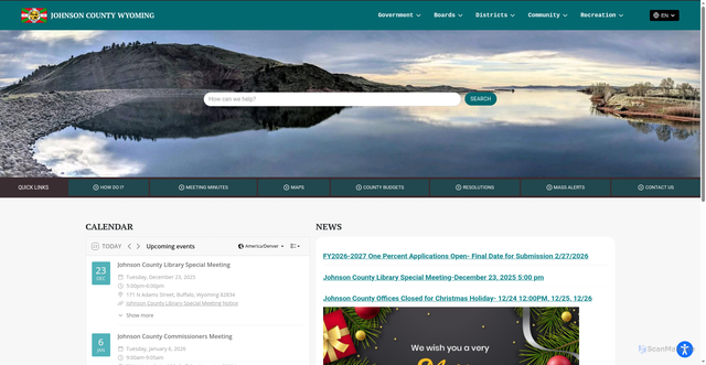 Security scan screenshot of https://www.johnsoncowy.gov/