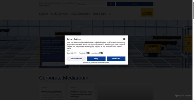 Security scan screenshot of https://dachser.com