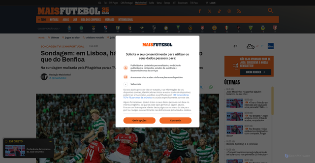 Security scan screenshot of https://maisfutebol.iol.pt/sondagem-tvi-cnn-portugal/sporting/sondagem-em-lisboa-ha-mais-adeptos-do-sporting-do-que-do-benfica