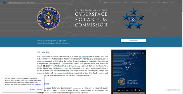 Security scan screenshot of https://www.solarium.gov/