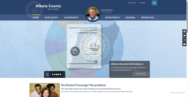 Security scan screenshot of https://www.albanycountyny.gov/