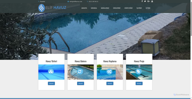Security scan screenshot of https://elifhavuz.com
