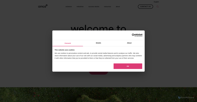 Security scan screenshot of https://amcsgroup.com