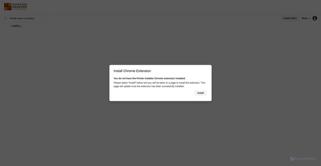 Security scan screenshot of https://morrowmeadows.printercloud.com