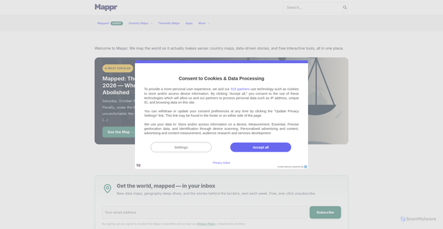 Security scan screenshot of https://mappr.co