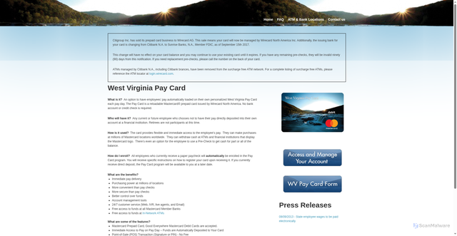 Security scan screenshot of https://wvpaycard.gov/