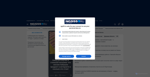 Security scan screenshot of https://ngs55.ru