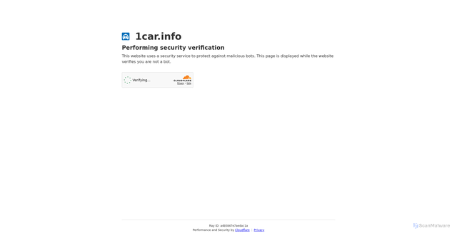 Security scan screenshot of https://1car.info