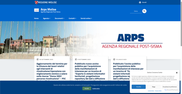 Security scan screenshot of https://arpsmolise.it/