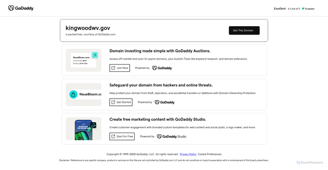 Security scan screenshot of https://kingwoodwv.gov/