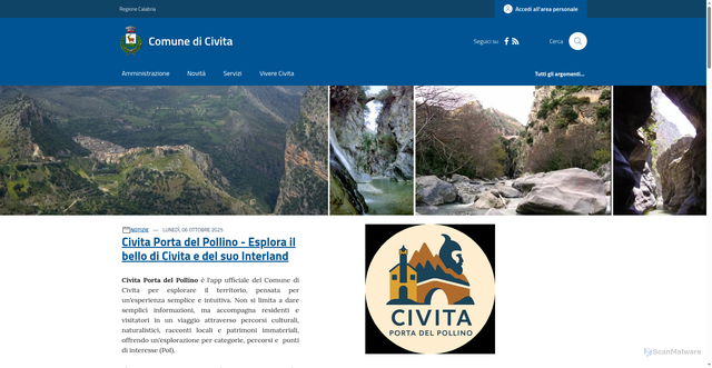 Security scan screenshot of https://www.comune.civita.cs.it/