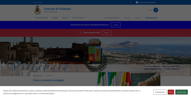 Security scan screenshot of https://www.comune.villabate.pa.it
