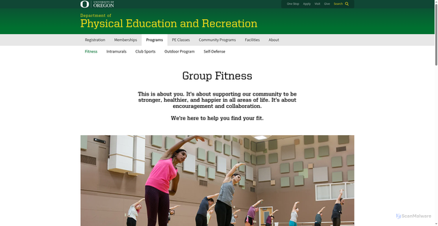 Security scan screenshot of https://rec.uoregon.edu/fitness