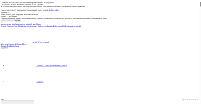 Security scan screenshot of https://www.comune.albianodivrea.to.it/it-it/home