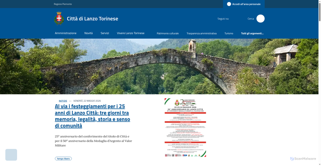 Security scan screenshot of https://www.comune.lanzotorinese.to.it