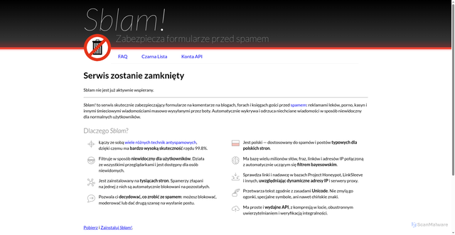 Security scan screenshot of https://sblam.com/