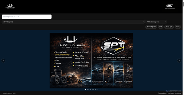 Security scan screenshot of https://laudelindustries-site.pages.dev/
