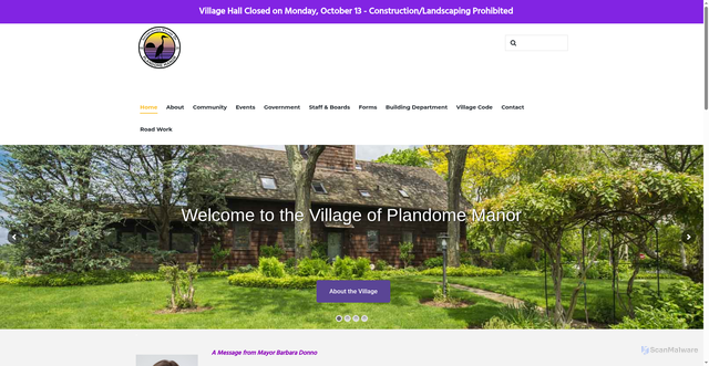 Security scan screenshot of https://plandomemanorny.gov/