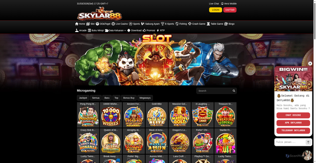 Security scan screenshot of https://ads9-skylar88.com/desktop/game/slot/microgaming
