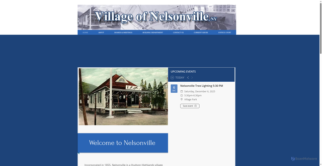 Security scan screenshot of https://www.nelsonvilleny.gov/