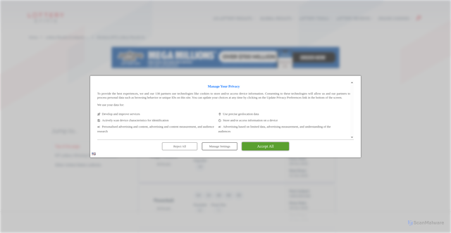 Security scan screenshot of https://www.lotterycritic.com/lottery-results/montana/