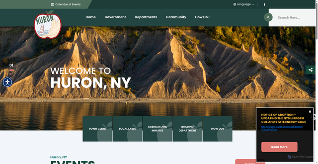 Security scan screenshot of https://huronny.gov/
