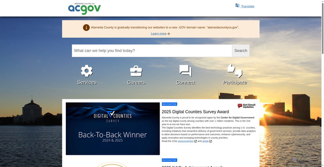 Security scan screenshot of https://alamedacountyca.gov/