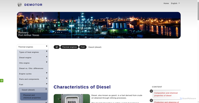 Security scan screenshot of https://demotor.net/en/heat-engine/fuel/gasoil
