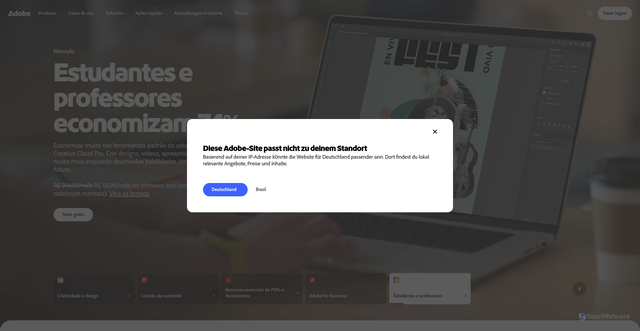 Security scan screenshot of https://www.adobe.com/br