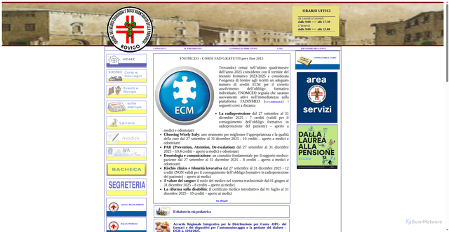 Security scan screenshot of https://www.omceoro.it/chientra.html