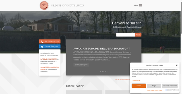 Security scan screenshot of https://www.ordineavvocati.lu.it/