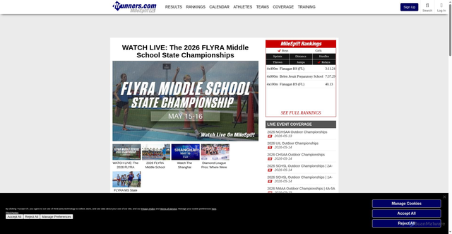 Security scan screenshot of https://fl.milesplit.com