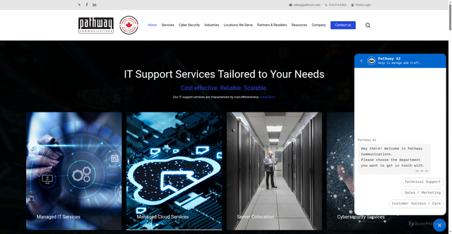 Security scan screenshot of https://pathcom.com