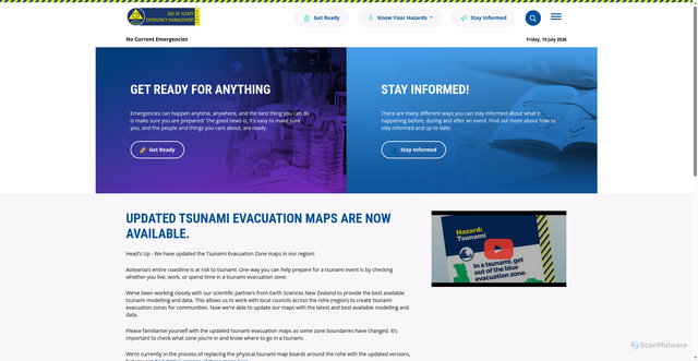 Security scan screenshot of https://www.bopcivildefence.govt.nz