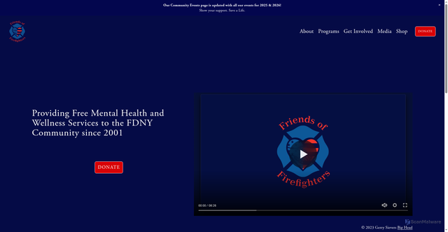 Security scan screenshot of https://friendsoffirefighters.org/