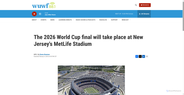 Security scan screenshot of https://www.wuwf.org/2024-02-04/the-2026-world-cup-final-will-take-place-at-new-jerseys-metlife-stadium