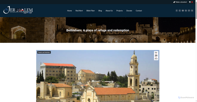 Security scan screenshot of https://thejerusalemconnection.us/bethlehem-a-place-of-refuge-and-redemption/