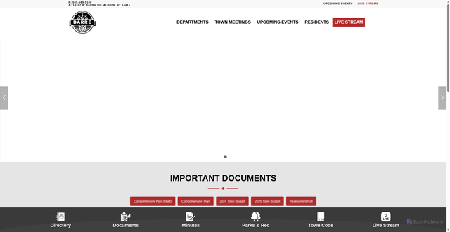Security scan screenshot of https://townofbarreny.gov/