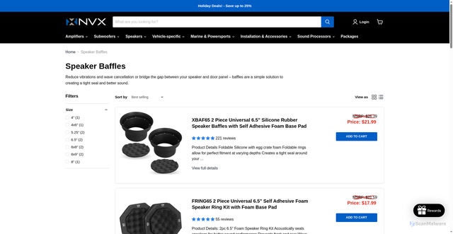 Security scan screenshot of https://olcneiowg-4.pages.dev/collections/speaker-baffles