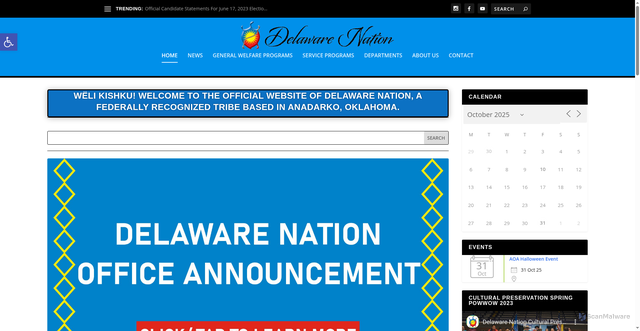 Security scan screenshot of https://www.delawarenation-nsn.gov/