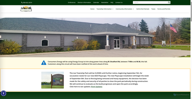 Security scan screenshot of https://leetownshipmidlandmi.gov/