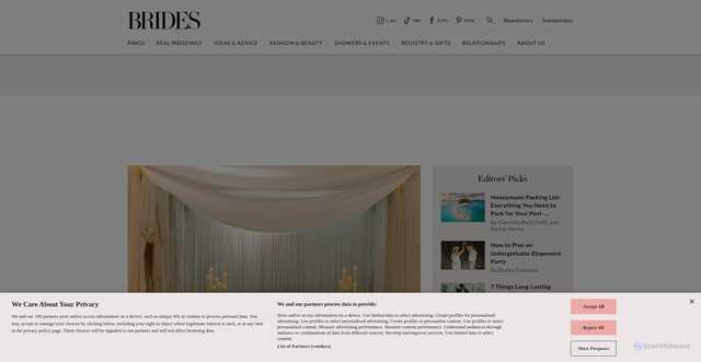 Security scan screenshot of https://www.brides.com