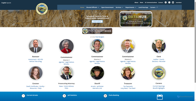 Security scan screenshot of https://www.canyoncounty.id.gov/