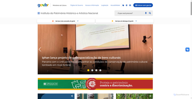 Security scan screenshot of https://www.gov.br/iphan/pt-br