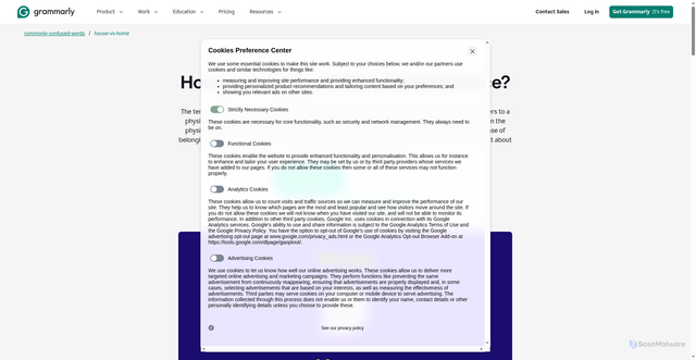Security scan screenshot of https://www.grammarly.com/commonly-confused-words/house-vs-home