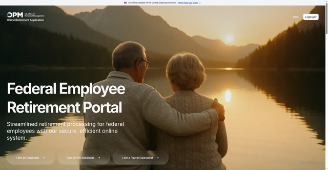 Security scan screenshot of https://retire.opm.gov