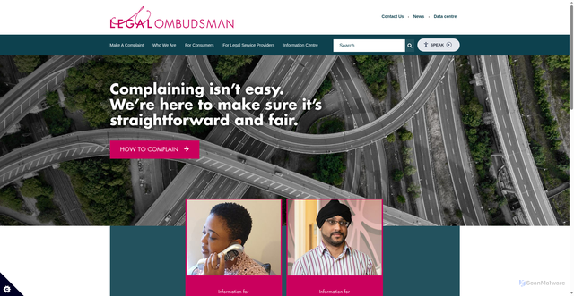 Security scan screenshot of https://www.legalombudsman.org.uk/