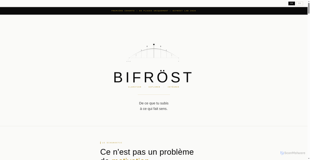 Security scan screenshot of https://few-yellow-s9t4ngrnvt-rmsb9jp1hc.edgeone.app/bifrost_landing_v6.html
