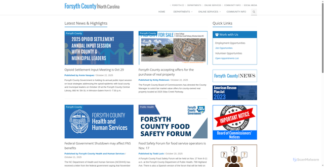 Security scan screenshot of https://forsythcountync.gov/