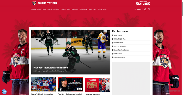 Security scan screenshot of https://floridapanthers.com
